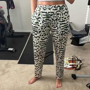Stylish Green Patterned Women's Pants